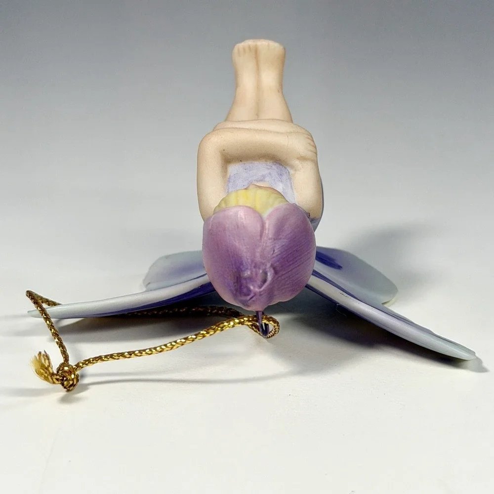 Vintage 1988 Dave Grossman Fairy Dreams Flower Fairy Porcelain Ornament Japan